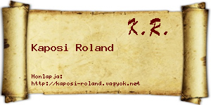 Kaposi Roland névjegykártya